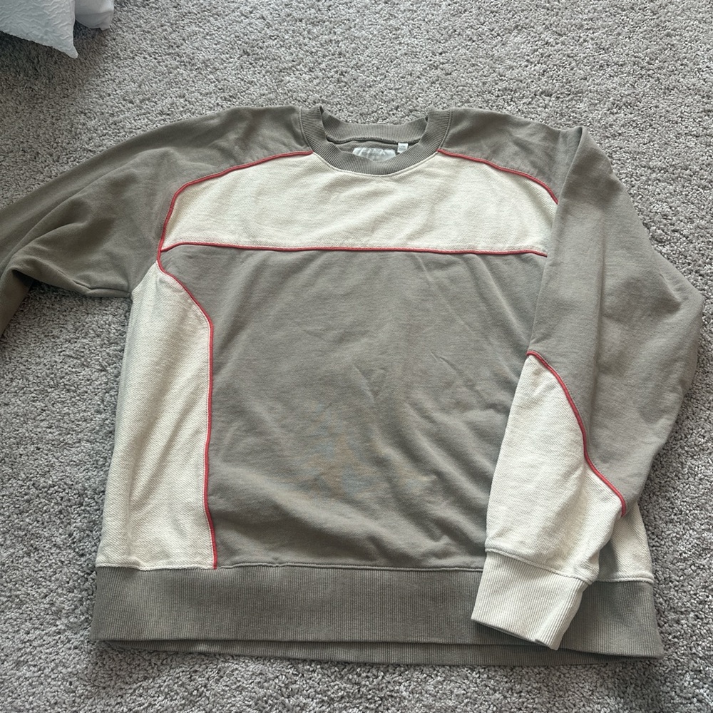 Men's Beige and Cream crew neck